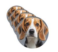 Cute Beagle Car Air Fresheners 4 Pcs Funny Hanging Car Air Fresheners Cute Long Lasting Scented Mirror Hanging Decoration Ornaments Gift For Men Women Round Shape