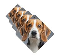 Cute Beagle Car Air Fresheners 4 Pcs Funny Hanging Car Air Fresheners Cute Long Lasting Scented Mirror Hanging Decoration Ornaments Gift For Men Women Square
