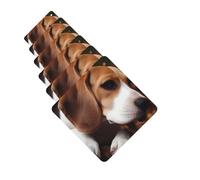 Cute Beagle Car Air Fresheners 6 Pcs Funny Hanging Car Air Fresheners Cute Long Lasting Scented Mirror Hanging Decoration Ornaments Gift Auto Interior Decor For Men Women Square