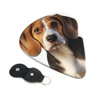 Cute Beagle Dog 6 Pack Guitar Picks With Holder, Personalized Guitar Plectrums Non-Slip Portable Ukulele Bass Picks 0.46mm For Acoustic Guitar Lovers Gifts