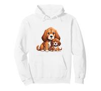 Cute Beagle Dog and Puppy Love Illustration Pullover Hoodie
