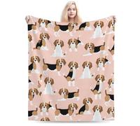 Cute Beagle Dog Blanket Soft Lightweight Throw Blankets Cozy Flannel Bed Throws for Sofa Couch Travel Home Room Bedroom Decor Gifts for Boys Girls Kids Adults 50"x40"