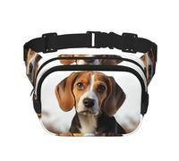 Cute Beagle Dog Fanny Pack For Women Waterproof Adjustable Belt Bags Waist Pack Fashion Casual Crossbody Bags Bum Bag For Running Workout Hiking Traveling, Black, One Size