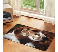 Cute Beagle Dog Food Mats for Floors, 16x24 Inch Non-Slip Super Absorbent Pet Food Mat, Dishwasher Dog Mat for Food and Water, Cute Quick Dry Pet Feeding Mat for Dogs Puppy Cats