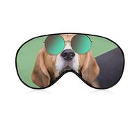 Cute Beagle Dog Funny Sleep Mask Blindfold for Sleeping Elastic Blackout Eye Mask Cover for Full Night's Sleep Travel and Nap