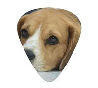 Cute Beagle Dog Lies On Floor,12 Pcs Guitar Pick,3 Different Thickness Plectrums for Acoustic Guitar Bass Ukulele (0.46mm 0.96mm 0.71mm)