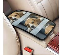 Cute Beagle Dog Lies On Floor, Vehicle Center Console Armrest Cover Pad Soft Comfort Car Handrail Box Cushion Universal