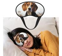 Cute Beagle Dog Sleep Mask Soft Blackout Eye Mask with Adjustable Strap Comfortable Eye Shade Cover for Women Men Deep Rest Travel Work Home
