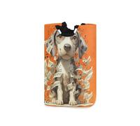 Cute Beagle Dog White Sheet Music Score Orange laundry baskets, folding and waterproof fabric cube storage baskets bins with sturdy handle for toys office 51L caja para almacenar