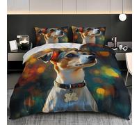 Cute Beagle Pattern Duvet Cover Set Bedding Sets Euro Size 60x79 inch Soft and Breathable Brushed Microfiber Animal Dog Duvet Cover 3 Pieces For Kids Adult Comfort Bedding Sets