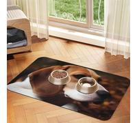 Cute Beagle Pet Feeding Mat 30x45cm, Absorbent Dog Mat for Food and Water Bowl, PU Leather Cat Food Mat Waterproof Dog Bowl Mats Quick Dry Pet Placemats-No Stains