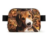 Cute Beagle Print Unisex Waist Bag Wear-Resistant Belt Bag Hip Bag with Adjustable Strap for Hiking and Travel