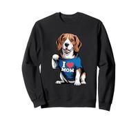 Cute Beagle Puppy Dog Lover Funny I Heart Mom Mother's Day Sweatshirt