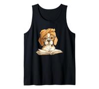Cute Beagle Puppy Reading Book Lover Dog Animal Graphic Tank Top