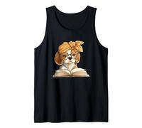 Cute Beagle Puppy Reading Book Lover Dog Animal Graphic Tank Top