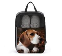 Cute Beagle Shoe Bag Travel Shoe Organizer Water-Resistant Shoe Pouch with Zipper Sneaker Dust Bag, gray, One Size, Modern