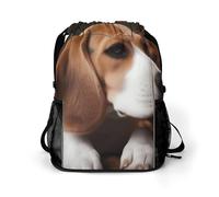 Cute Beagle Sports Drawstring Backpack,Packsack with Shoe Compartment And Wet Proof Pocket for Youth