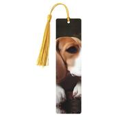Cute Beagle Wood Bookmarks 5 Pcs with Tassels,Pendant Unique Handmade Wooden Bookmark Cute Wood Hanging Tags Ornaments for Book Lovers Birthday Teachers Gift