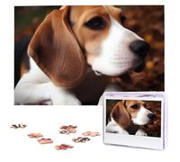 Cute Beagle Wooden Puzzles 1000 Pieces Personalized Jigsaw Puzzle For Adults Interesting Custom Photo Puzzles Gift For Holiday Birthday Wedding Anniversay
