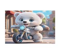 Cute Bear 1000 Piece Wooden Jigsaw Puzzle- Brain Teaser Game for Adults & Children Educational Activities Jigsaws, Clear Print - Thick & Durable Puzzles Board （75×50cm）