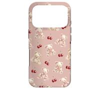 Cute Bear and Cherry, Pastel Rose Pink Background Case for iPhone 17 Pro