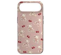 Cute Bear and Cherry, Pastel Rose Pink Background Case for iPhone Air