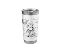 Cute Bear Astronaut Moon Explorer Space Walk Stainless Steel Insulated Tumbler