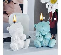 Cute Bear Candle Mold Bear Silicone Molds for Soap Molds Candles Home Decoration for Girl Gifts,Birthday Gift and Window Display,Reusable Resin Silicone Molds