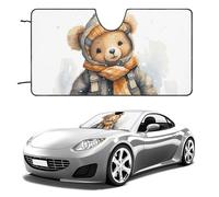 Cute Bear Car Windshield Sun Shade Keep Car Interior Cool 55"x30" Folding Front Window Sun Shade, Heat Shield for SUV, Truck, Blocks UV