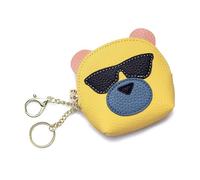 Cute Bear Coin Wallet Women’s Clutch Portable Coin Purse Fashion Simple Soft Leather Applicable to Key Headset Lipstick Lip balm Give To Wife Girlfriend Mother One's Gift, Yellow, One Size