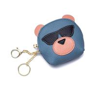 Cute Bear Coin Wallet Women’s Clutch Portable Coin Purse Fashion Simple Soft Leather Applicable to Key Headset Lipstick Lip balm Give To Wife Girlfriend Mother One's Gift, Blue, One Size