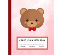 Cute Bear Composition Notebook for Kids - Wide Ruled, 7.5x9.25 in, 120 Pages - Pink Animal Journal for Writing & Drawing: A Sweet Pink Writing Diary ... for School, Journaling, or Creative Time!