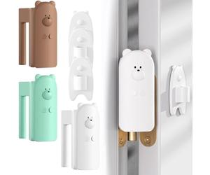 Cute Bear Door Hinge Pinch Guard, Silicone Door Pinch Protector & Anti-Slam Stopper, Proofing Safety Device to Prevent Finger Pinching, 3pcs Set for Home Doors, Child Safety Protection