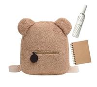 Cute Bear Ear Backpack Cute Fuzzy Bear Ear Plush Soft Warm Rucksack