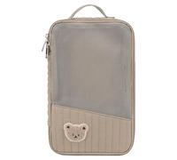 Cute Bear Embroidery Cotton Baby Diaper Storage Bag Portable & Lightweight Mesh Baby Nursery Organization Bag Travel-Friendly Gift for Baby Shower