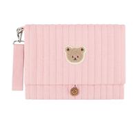 Cute Bear Embroidery Diaper Clutch Bag Foldable Multiple Pockets Baby | Cute Wipe and Diaper Pouch Waterproof Bear Diaper Bag Organizer and Cosmetic Bag 2 in 1 Foldable Large Capacity Gift for