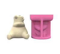 Cute Bear Flower Pots Mold Epoxy Resin Molds Pen Holder Holder Cement Planter Silicone Home Decorations Silicone Molds