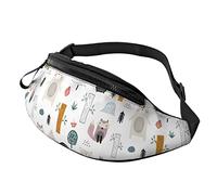 Cute Bear Fox and Hedgehog Crossbody Bag Runner Small Hip Pouch Bum Bag Running Waistpack Bumbag Beltbag Sport Slim Fashionable for Jogging Hiking Woman