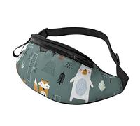 Cute Bear Fox Hedgehog Crossbody Bag Runner Small Hip Pouch Bum Bag Running Waistpack Bumbag Beltbag Sport Slim Fashionable for Jogging Hiking Woman
