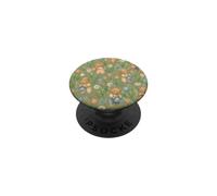 Cute Bear Garden Pattern Woodland Flowers Nature Art PopSockets Adhesive PopGrip