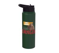 Cute Bear Gifts - Danger I Am a Hugger - Bears Hug Gift Stainless Steel Insulated Water Bottle
