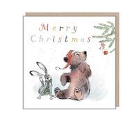 Cute Bear, Hare and Mouse Merry Christmas Card - Paper Shed Illustrated Design