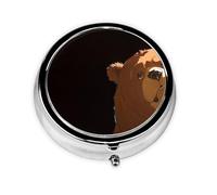 Cute Bear Head Mini Round Pill Box, can be Put into Wallet, Pocket, Light and Convenient, 3 Compartment Pill Box, Portable Pill Box,