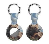 Cute Bear Keychain Holder Case Compatible with AirTag Waterproof Silicone Shell Protective Case 1PCS