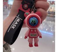 Cute Bear Keychain Pendant, Vibrant Design, Compact and Convenient, Materials, Versatile Decoration, Widely Applicable, Silicone and Metal for Women, (Pink)