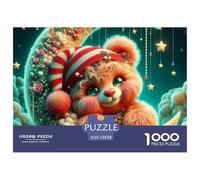 Cute Bear Moon 1000 Pieces Puzzle for Adults & Kids | Detailed -Teddy Bear Moon Sleep Impossible Hard Challenging Great Gift Idea52x38cm/1000pcs