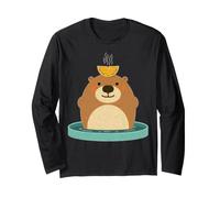 Cute Bear Orange Slice Spa Bath Relaxation Long Sleeve T-Shirt