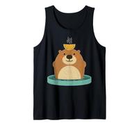 Cute Bear Orange Slice Spa Bath Relaxation Tank Top