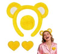 Cute Bear Outfit - Headband And Tail Combo, Soft Plush 4-Piece Set, Adorable Animal Costume Kit Adding Playful Style | Unisex Celebration Holiday Party Family Friends Fun Festive Event Gift