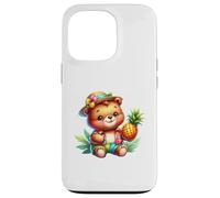 Cute Bear Pineapple Tropical Vacation Cartoon Case for iPhone 13 Pro